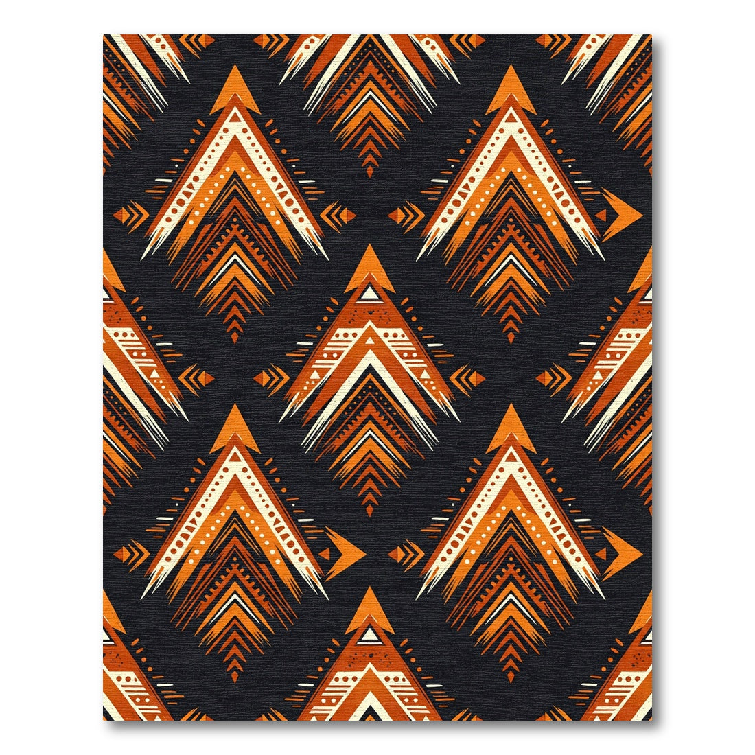 Earthy Ochre Geometric Arrow Tapestry Rug