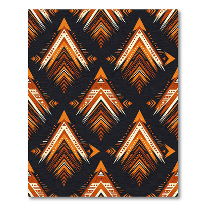 Earthy Ochre Geometric Arrow Tapestry Rug