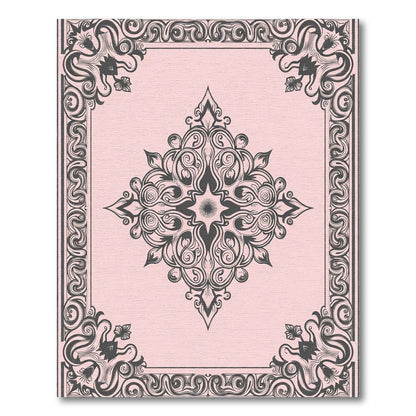 Ornate Gray Blossom Mandala Charm Rug