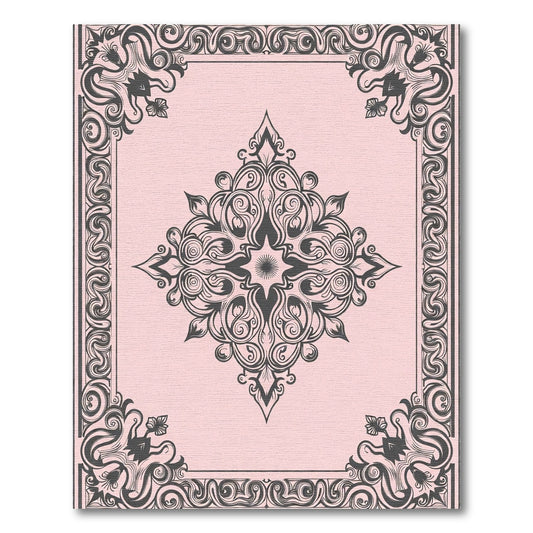 Ornate Gray Blossom Mandala Charm Rug