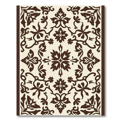 Rich Brown Damask Ornament Rug