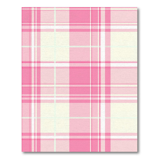 Soft Pastel Pink Mint Plaid Rug