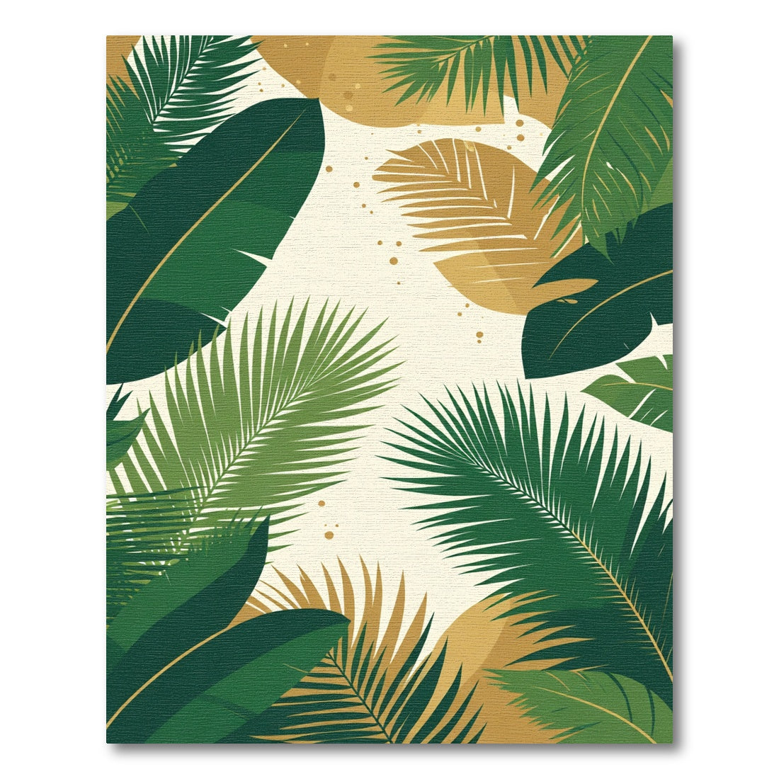 Verdant Leafy Canopy With Gold Accents Rug