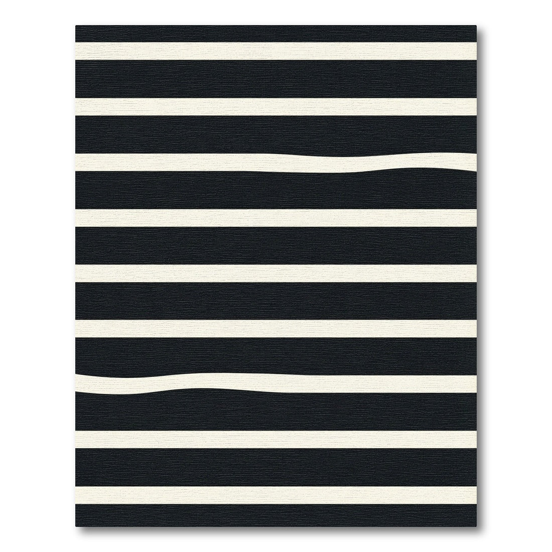 Black Cream Wavy Stripe Rug