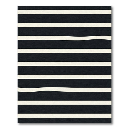 Black Cream Wavy Stripe Rug
