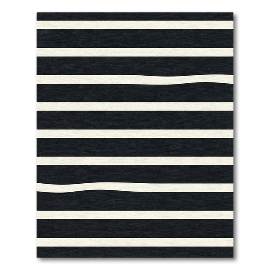 Black Cream Wavy Stripe Rug