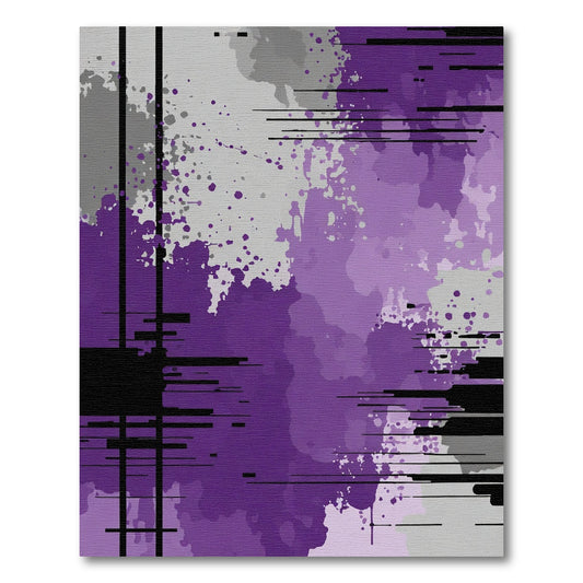 Splatter Gray Purple Gradient Glitch Rug