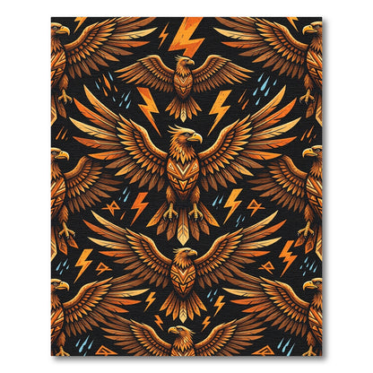 Golden Eagle Lightning Dark Tribal Rug