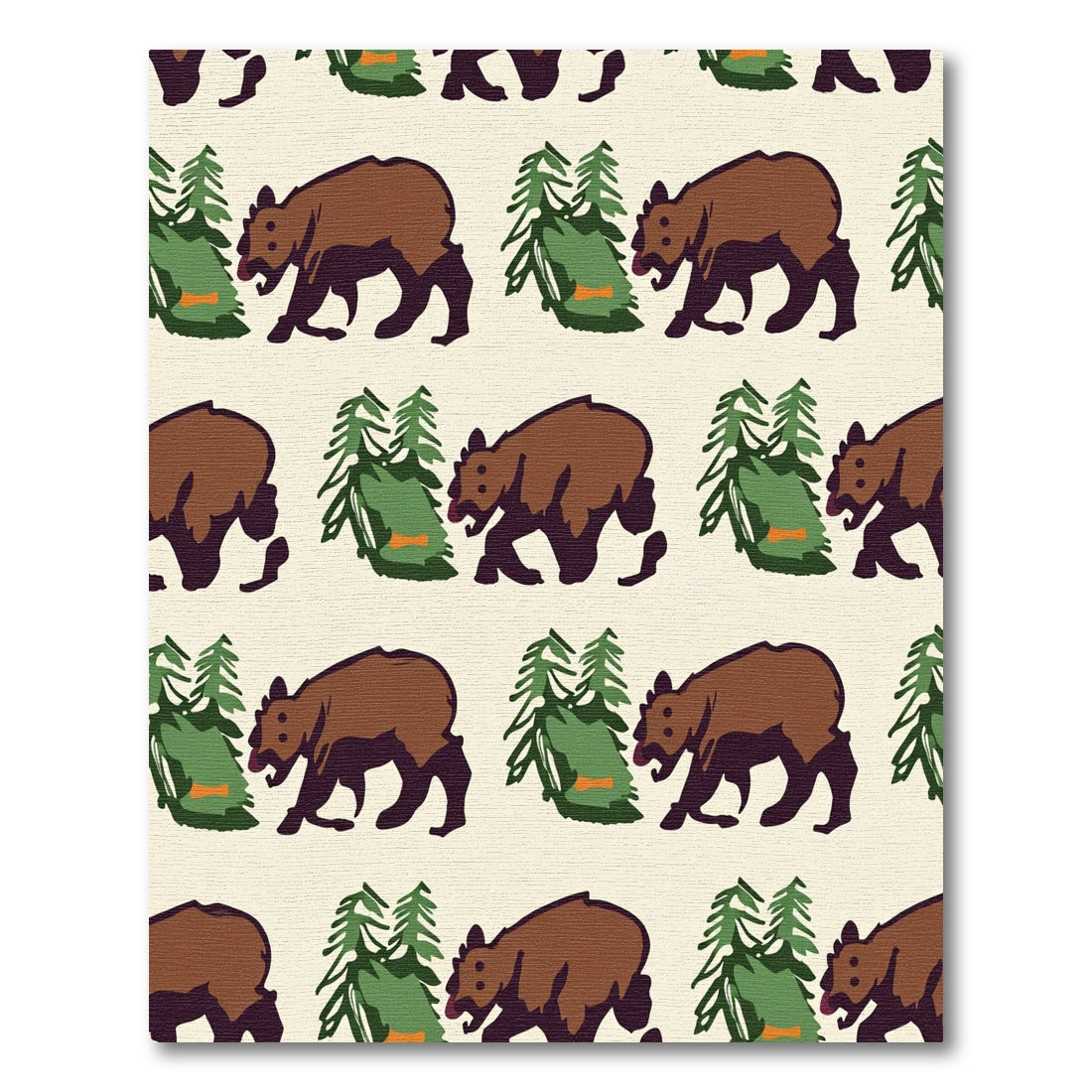 Brown Bear Forest Woodland Wildlife Rug