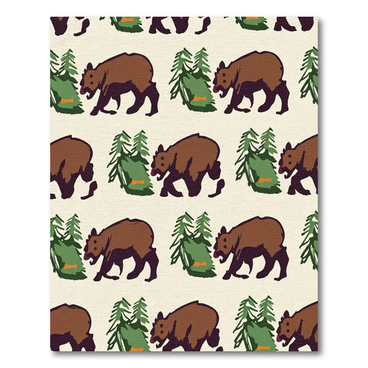 Brown Bear Forest Woodland Wildlife Rug
