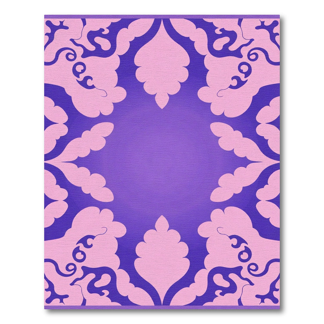 Violet Pink Ornamental Scrolls Rug