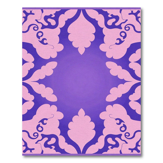 Violet Pink Ornamental Scrolls Rug