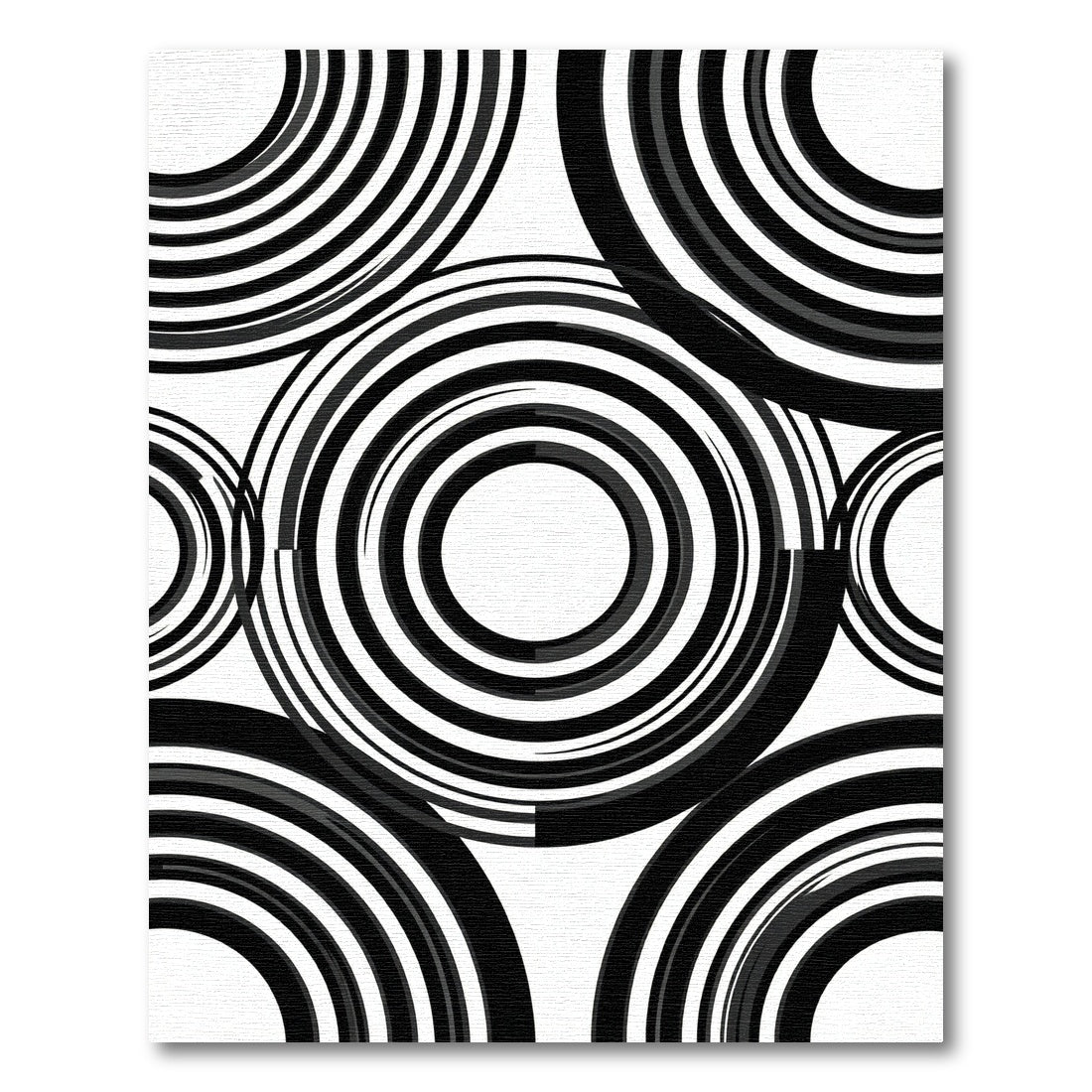 Modern Monochromatic Concentric Circle Art Rug
