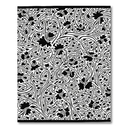 Black White Floral Vine Intricate Rug