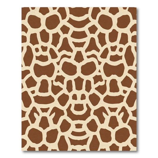 Brown Beige Giraffe Spot Overlay Seamless Rug