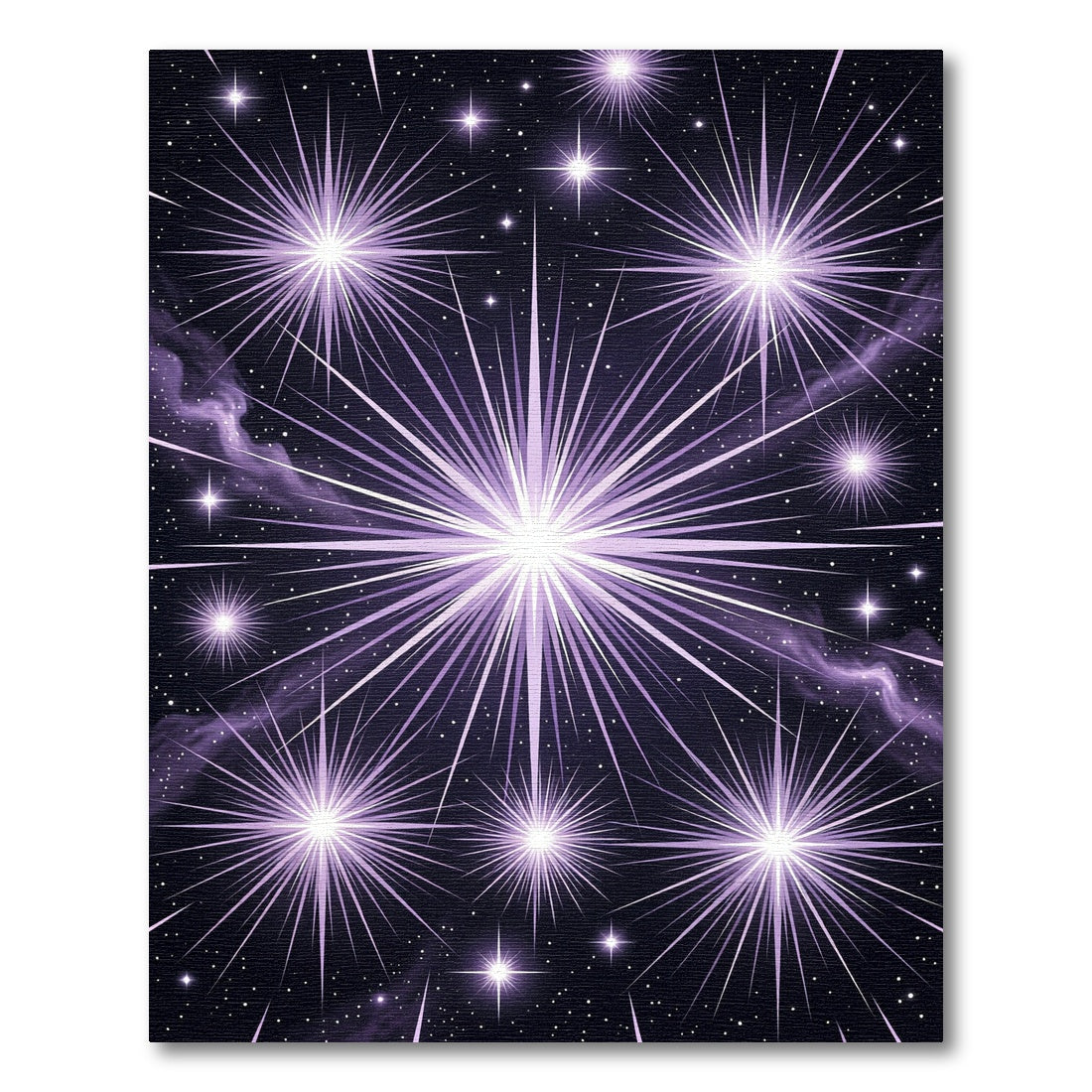Radiant Violet Celestial Starry Night Rug
