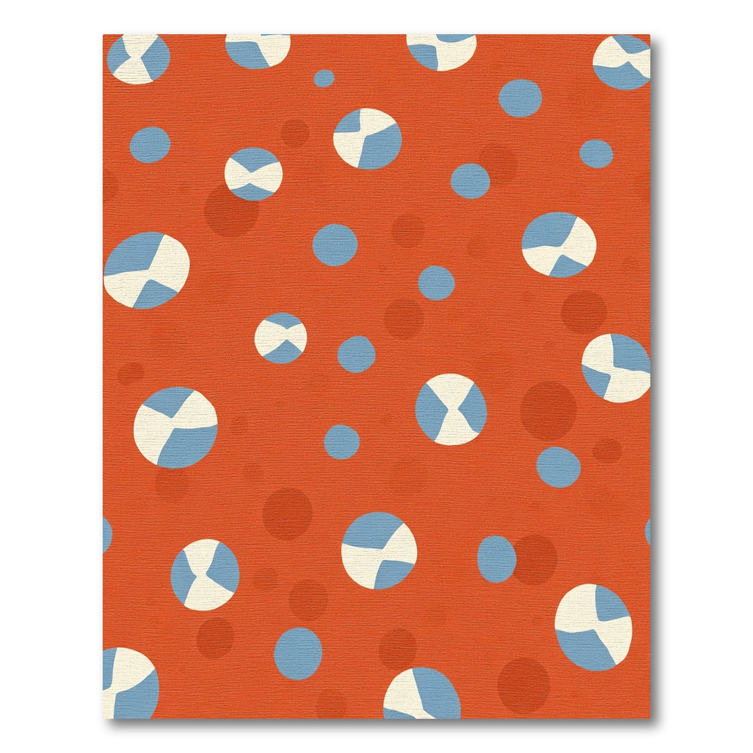 Orange Red Blue Dot Medley Rug