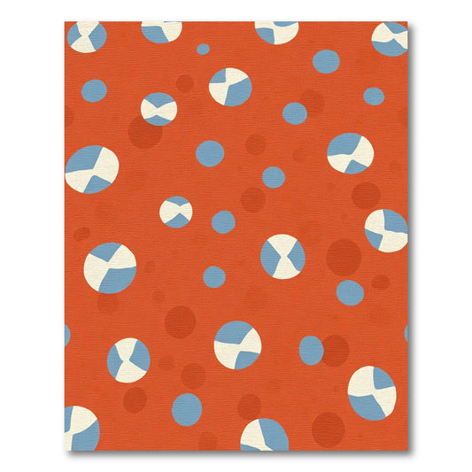 Orange Red Blue Dot Medley Rug