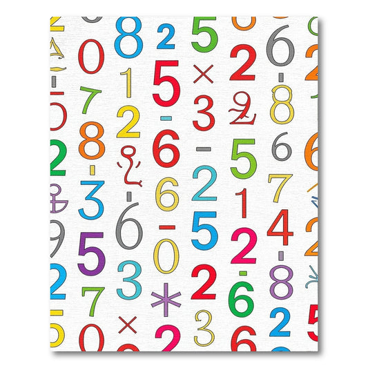 Colorful Numbers Math Mixed Collage Rug