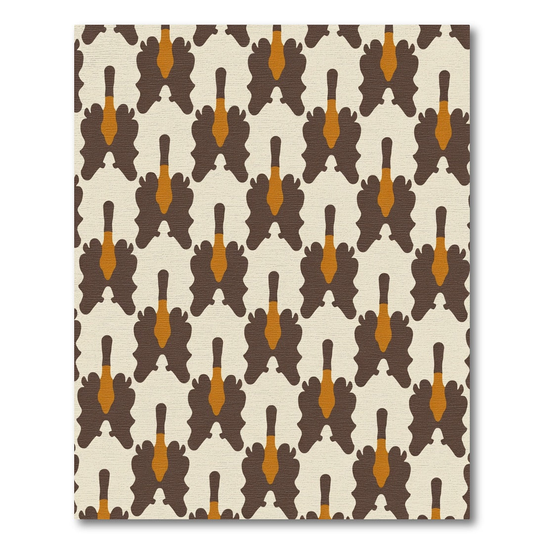 Brown Ochre Abstract Symmetry Rug