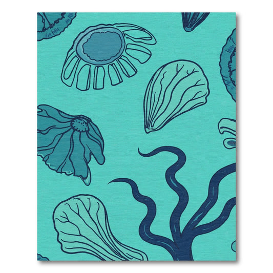Teal And Indigo Underwater Bloom Rug