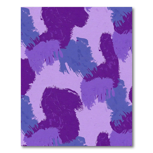 Deep Purple Abstract Brushstroke Art Rug