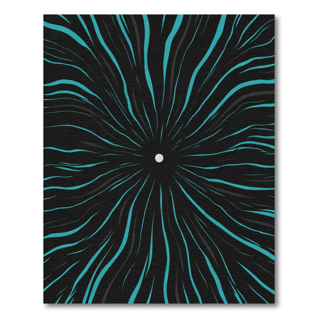 Abstract Teal Starburst Radiating Lines Rug
