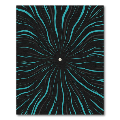 Abstract Teal Starburst Radiating Lines Rug