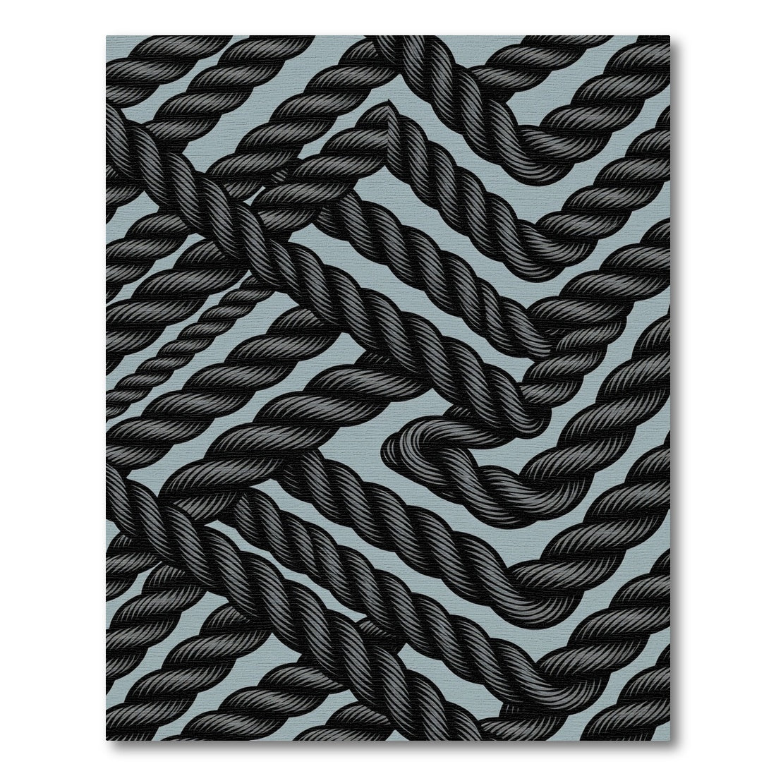 Dark Gray Twisted Rope Pattern Rug