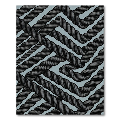 Dark Gray Twisted Rope Pattern Rug