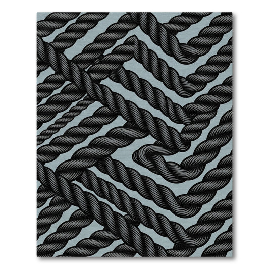 Dark Gray Twisted Rope Pattern Rug