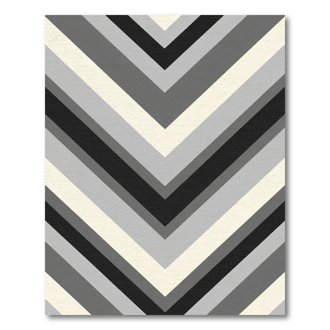 Monochromatic Chevron Stripe Geometric Rug