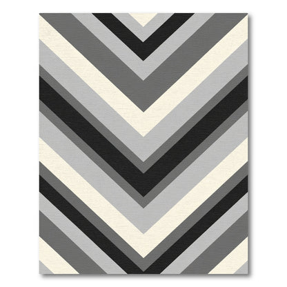 Monochromatic Chevron Stripe Geometric Rug