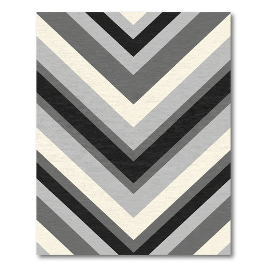 Monochromatic Chevron Stripe Geometric Rug