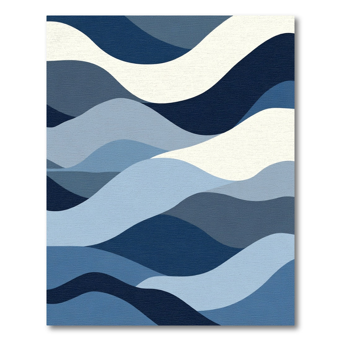 Abstract Blue Wave Layers Rug