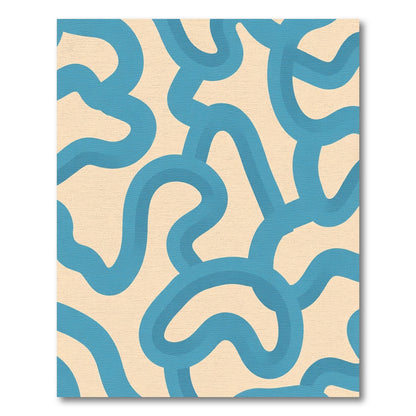 Aqua Wave Abstract Swirl Rug