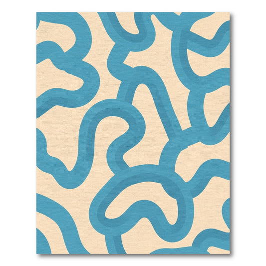 Aqua Wave Abstract Swirl Rug