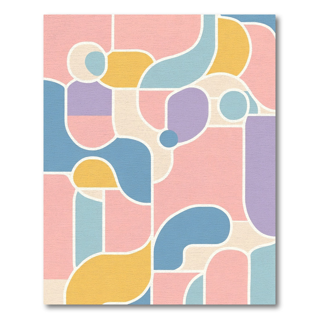 Pastel Geometric Abstract Organic Shapes Rug