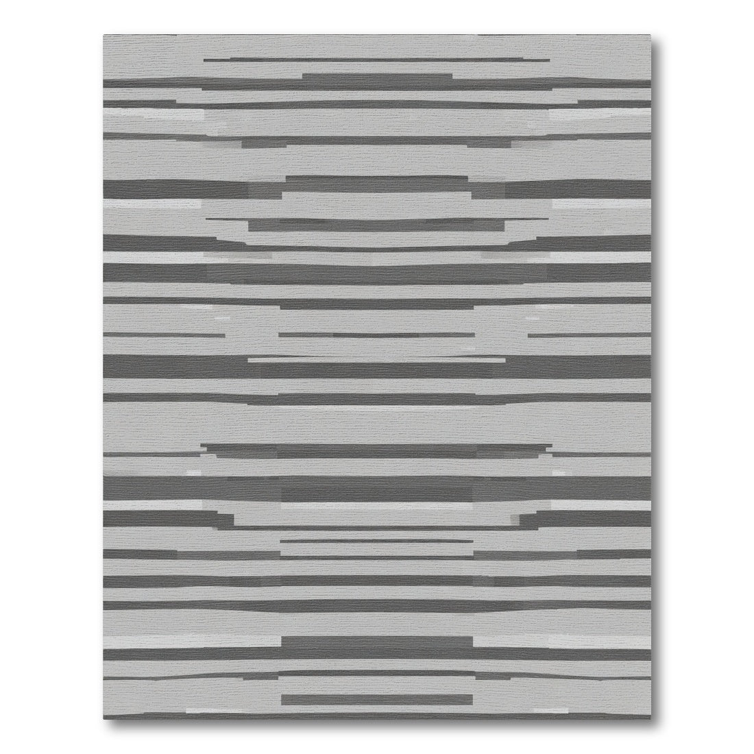 Geometric Gray Stripe Abstract Rug