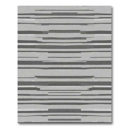 Geometric Gray Stripe Abstract Rug