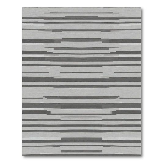 Geometric Gray Stripe Abstract Rug