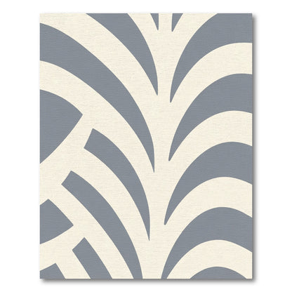Modern Gray Curved Stripe Rug