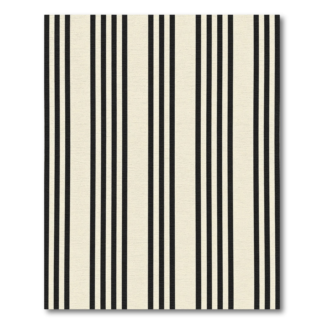 Modern Black Cream Vertical Stripes Rug