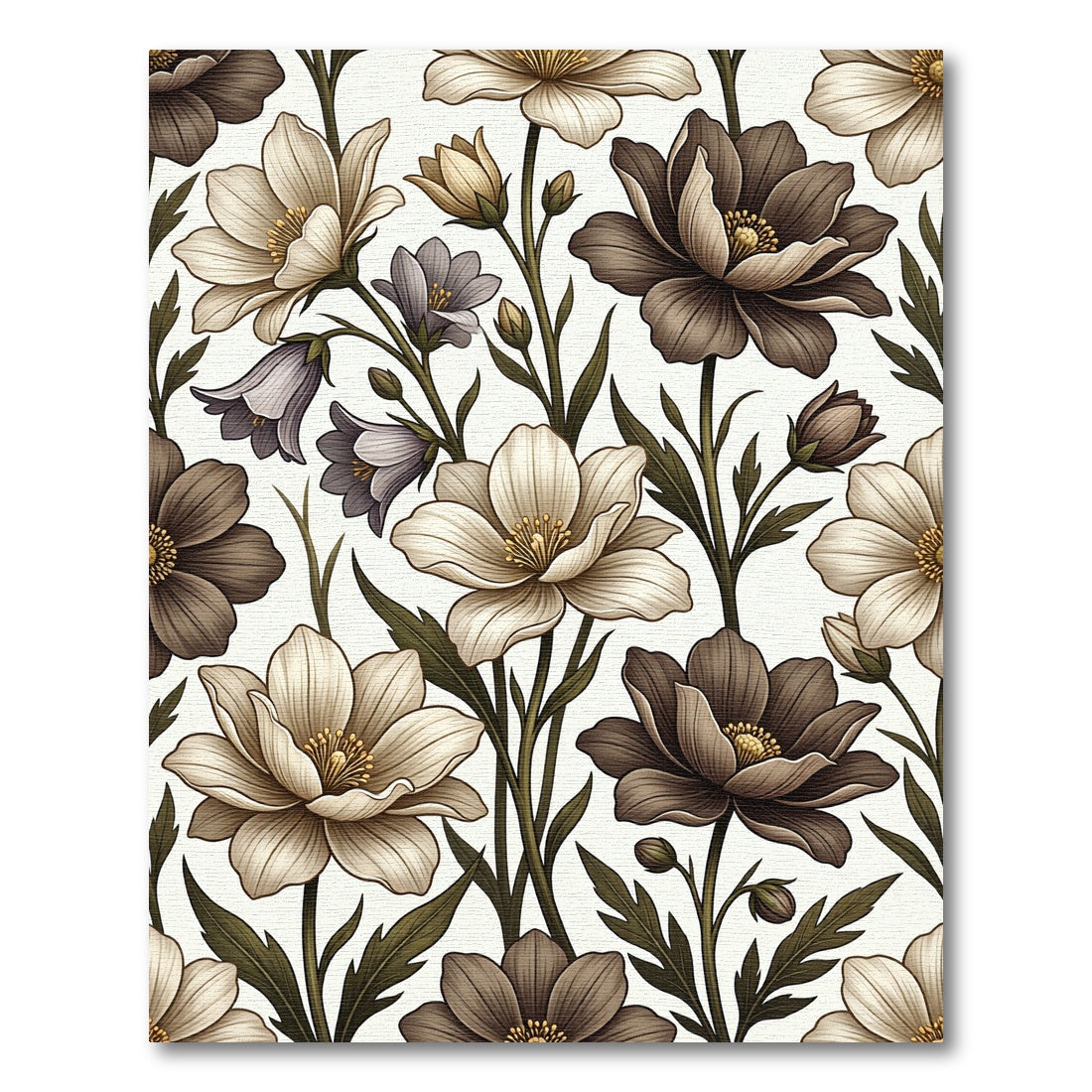 Vintage Earth Tone Floral Arrangement Rug