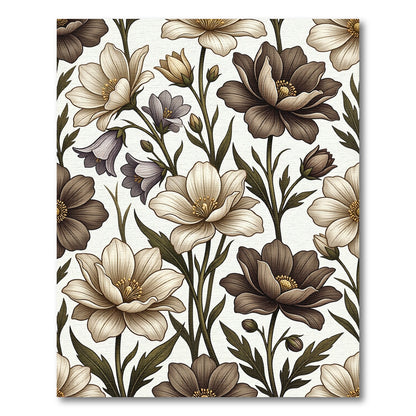 Vintage Earth Tone Floral Arrangement Rug