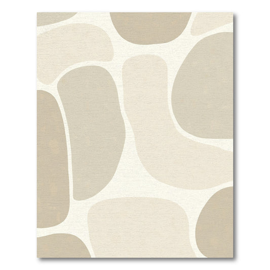 Neutral Organic Pebble Shapes Rug