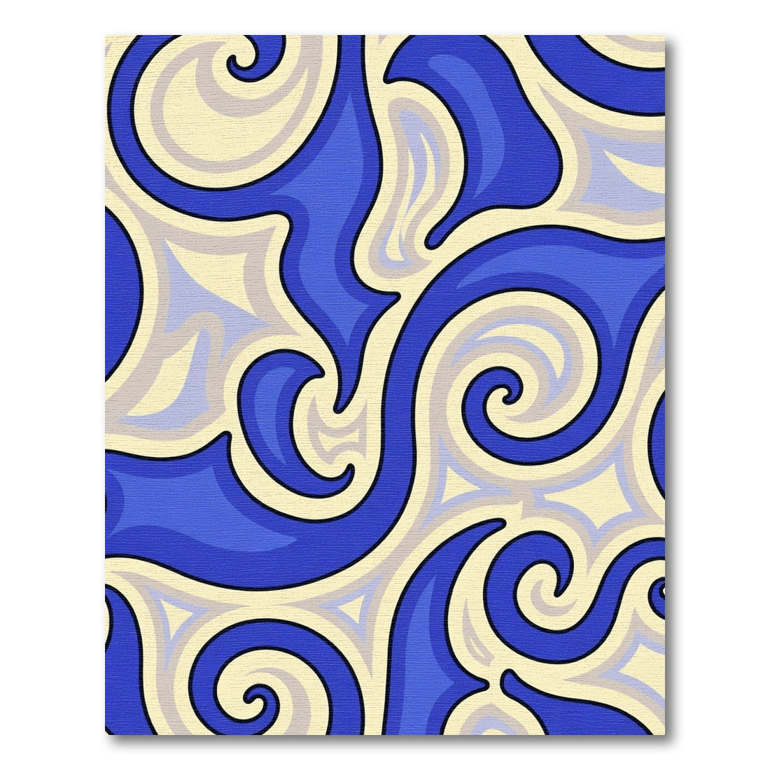 Vibrant Blue Swirl Abstract Rug