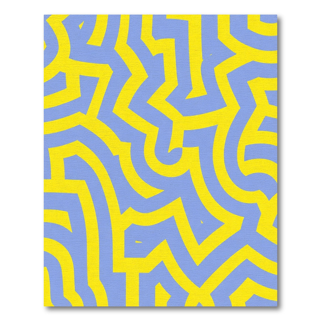 Bold Yellow Abstract Maze Rug