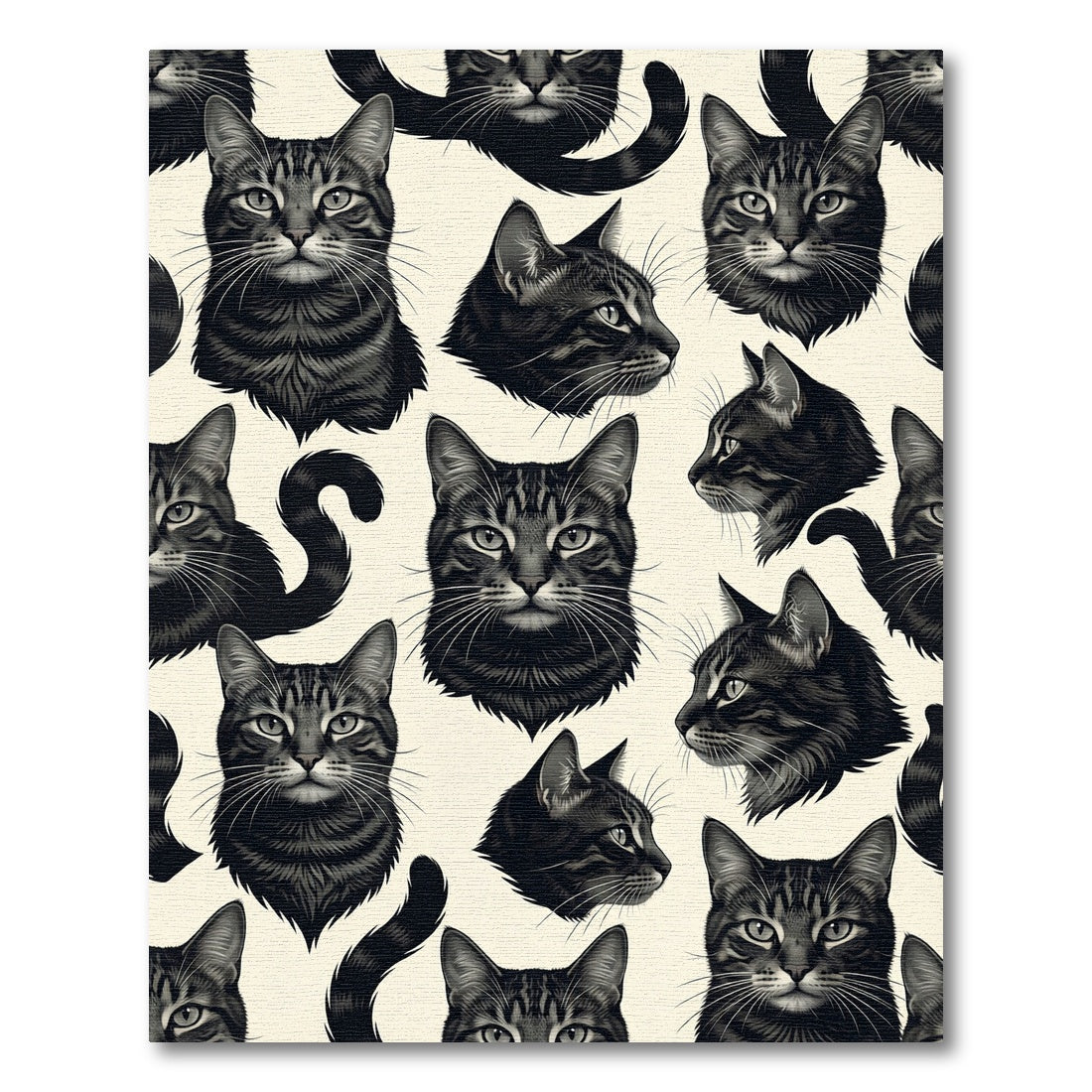 Tabby Cat Portrait Collage Rug