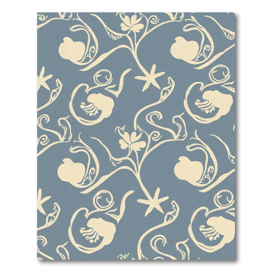 Cream Floral Vine Swirl Rug